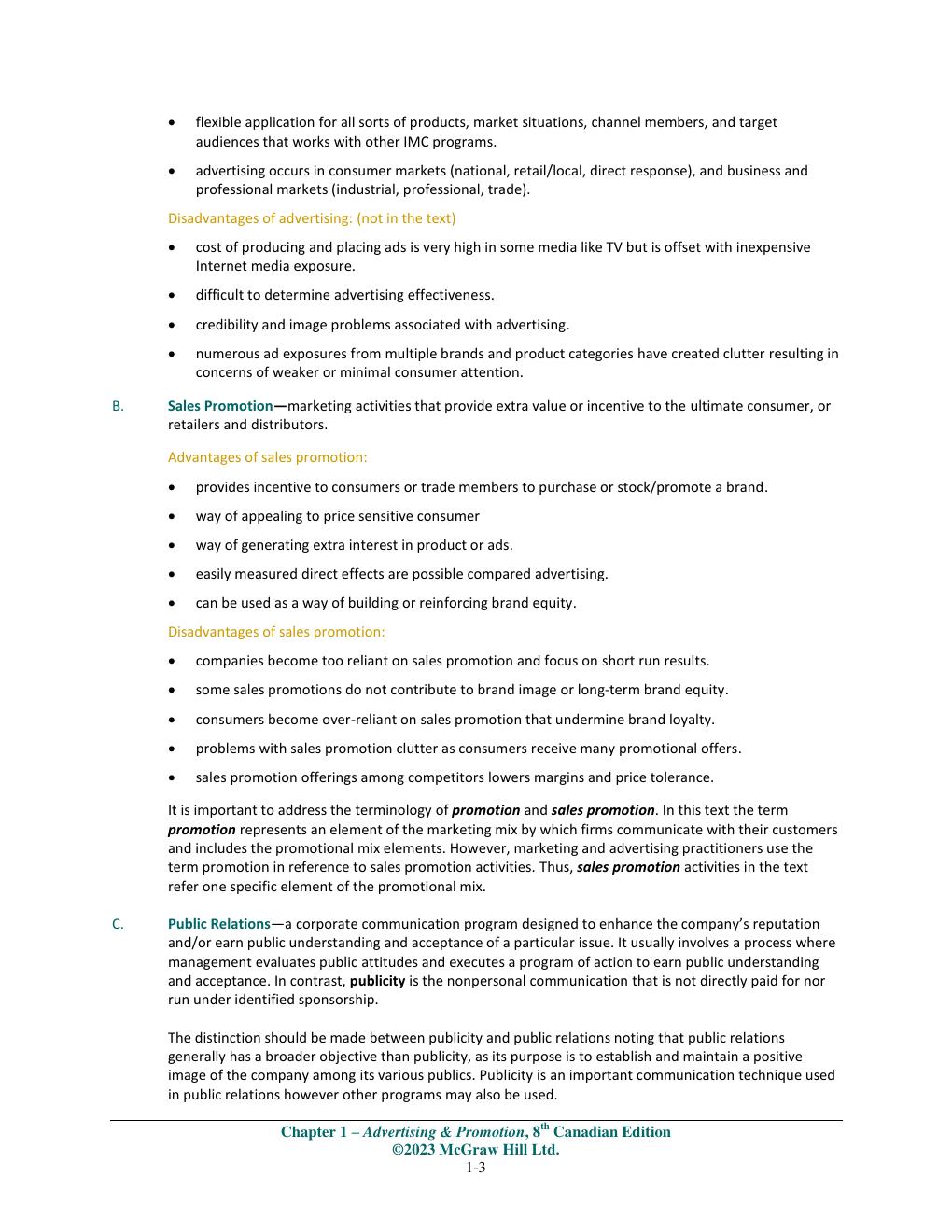 Preview page 3 of Instructor Solution Mnaual For Advertising & Promotion 8CE Michael Guolla, George E. Belch, Michael A. Belch Chapter(1-1