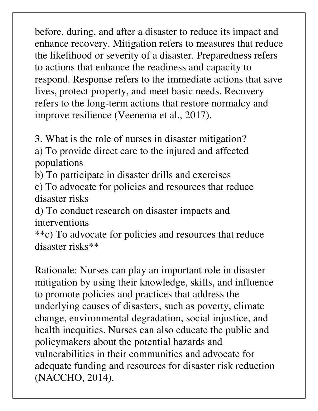Preview page 3 of DISASTER PREPAREDNESS  MODULE 1 - 3 PRACTICE QUIZZES Q & A 2024