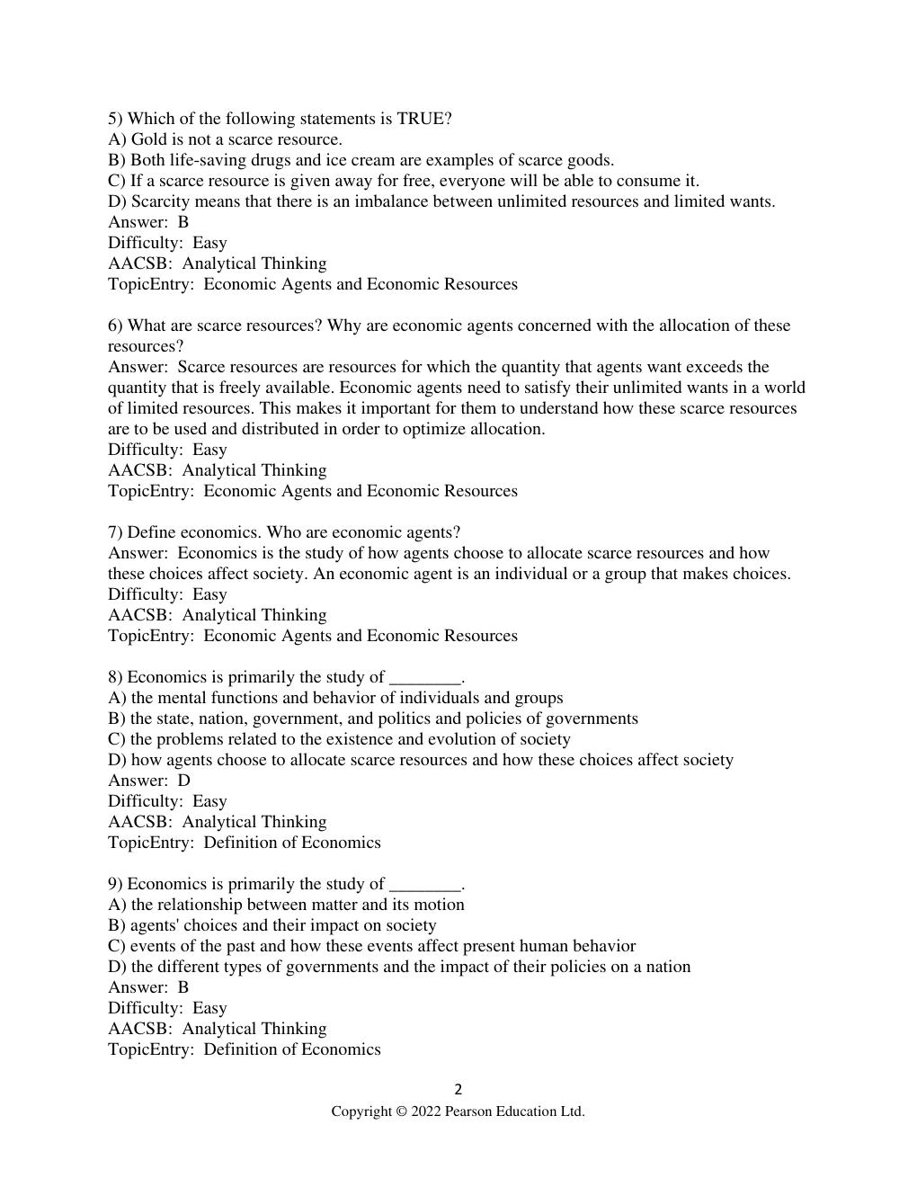 Preview page 2 of Test Bank For MicroEconomics 3th Edition By Daron Acemoglu, David Laibson, John List