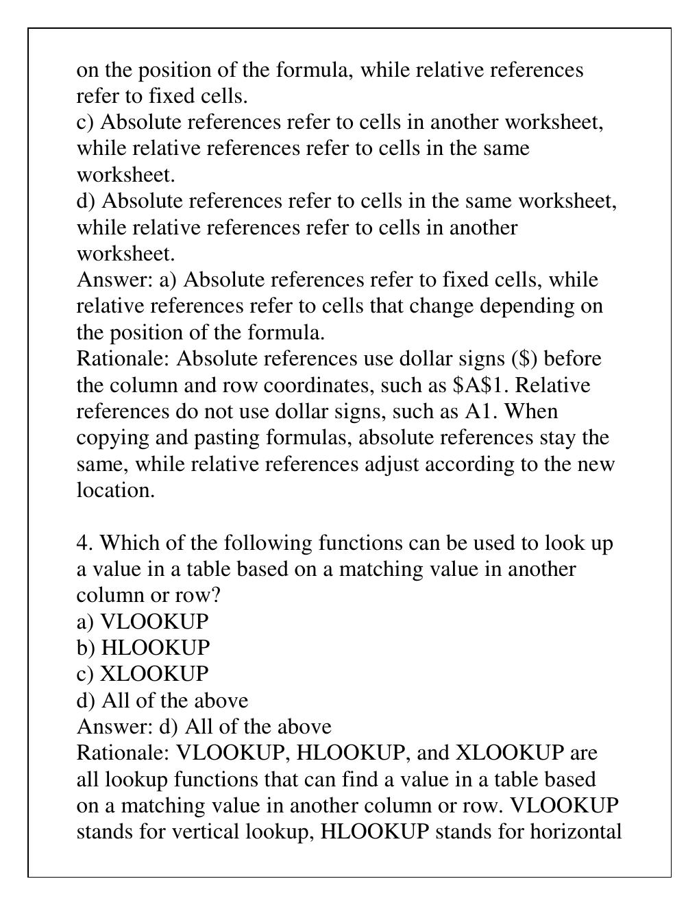 Preview page 3 of DATA ANALYSIS SPREADSHEET FUNCTIONS TO ORGANIZE DATA  LATEST ASSESSMENT MODULE 2 Q & A 2024