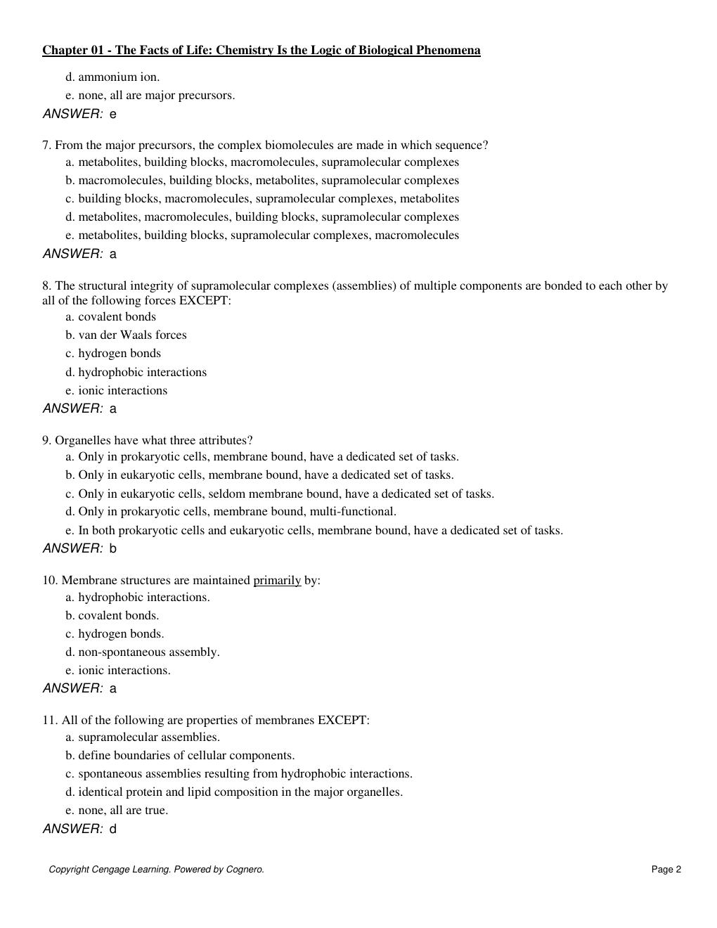 Preview page 2 of Biochemistry 6th Edition Garrett Test Bank
