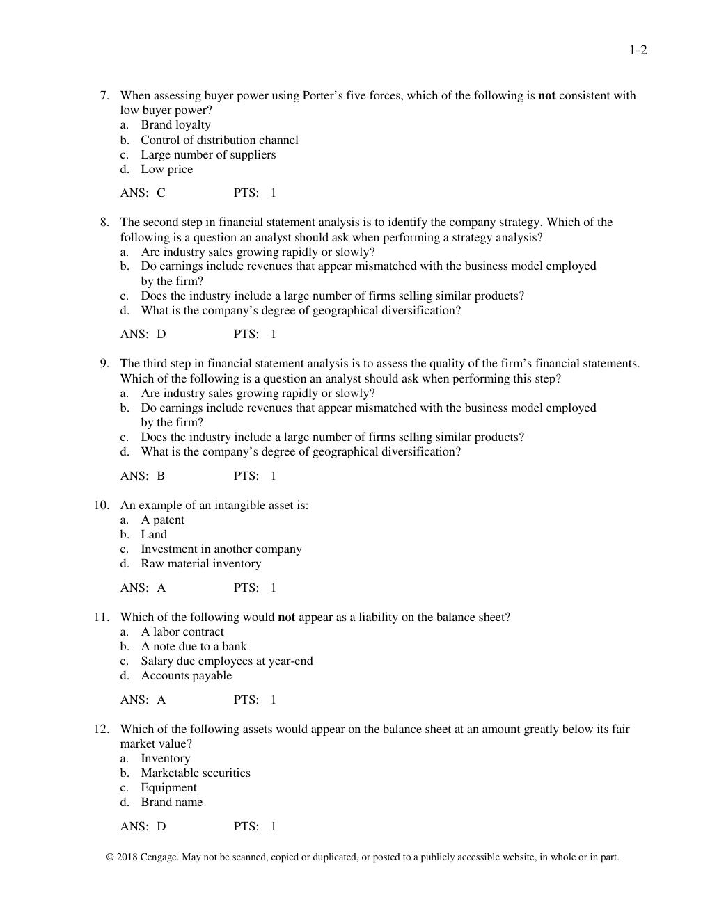 Preview page 2 of TEST BANK for Financial Reporting Financial Statement Analysis and Valuation 9th Edition by James Wahlen, Stephen Bagins