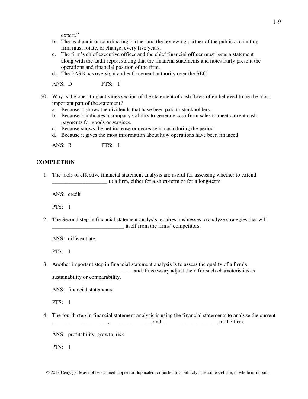Preview page 9 of TEST BANK for Financial Reporting Financial Statement Analysis and Valuation 9th Edition by James Wahlen, Stephen Bagins