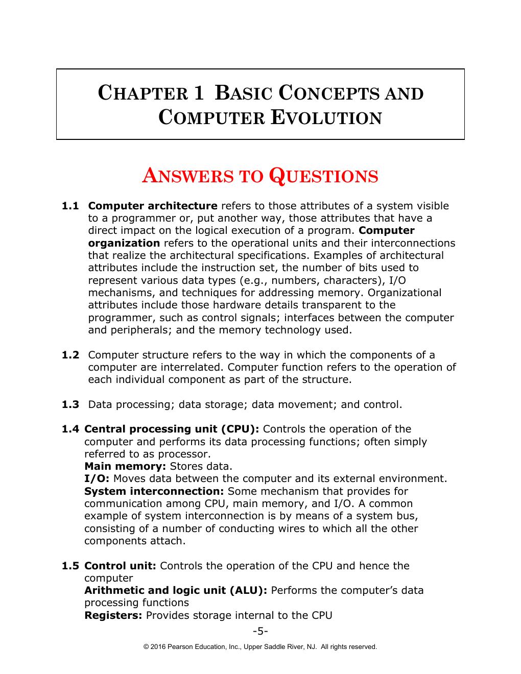 Preview page 3 of Solutions Manual For Computer Organization and Architecture 10th Edition By William Stallings (All Chapters, 100% Origin