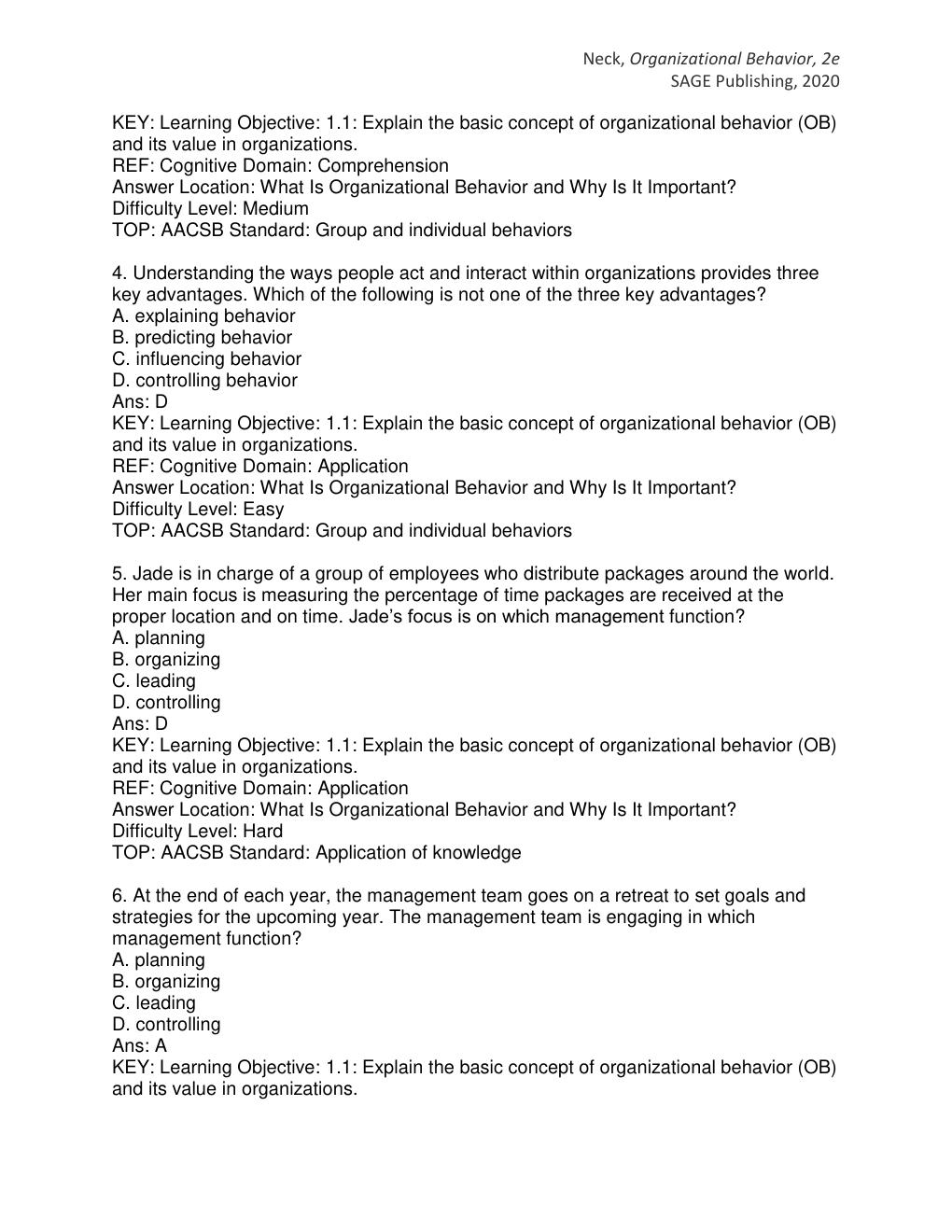 Preview page 2 of Test Bank For Organizational Behavior, A Critical-thinking Approach 2nd Edition By Christopher  Neck, Jeffery  Houghton,