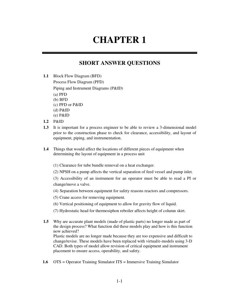 Preview page 3 of Solutions Manual for Analysis, Synthesis, and Design of Chemical Processes 5th Edition by Richard Turton, Joseph A. Shae