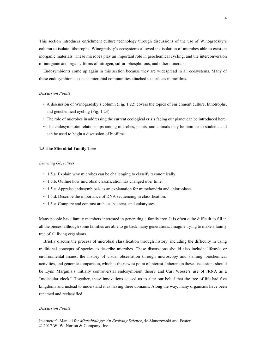 Preview page 5 of INSTRUCTORS MANUAL for Microbiology An Evolving Science 4th Edition BY Joan Slonczewski, John Watkins Foster