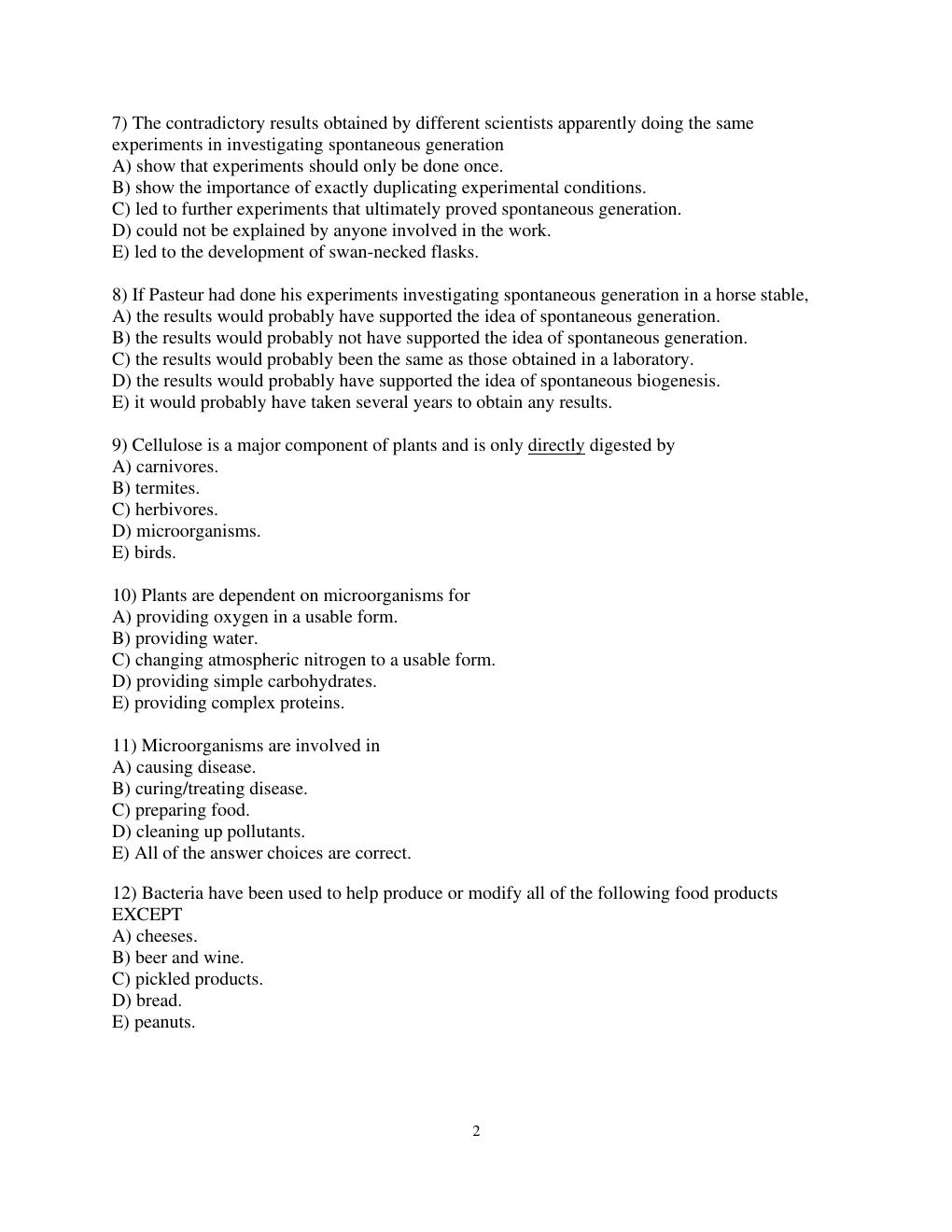 Preview page 2 of Test Bank for Nesters Microbiology 9th Edition Anderson All Chapters