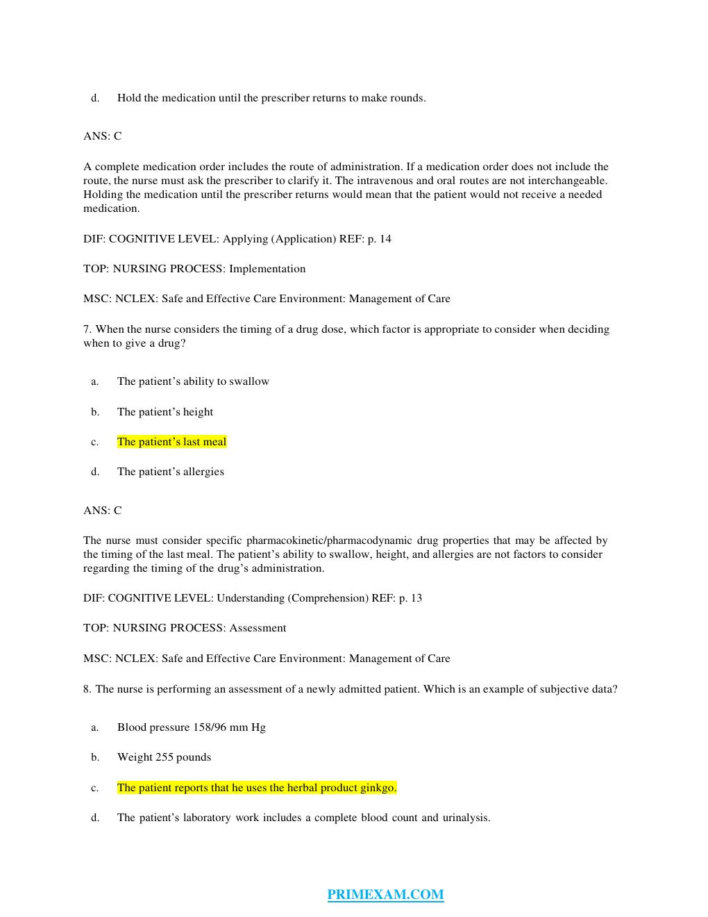Preview page 4 of TEST BANK for Pharmacology and the Nursing Process 8th Edition by Linda Lane Lilley, Shelly Rainforth Collins, PharmD, J