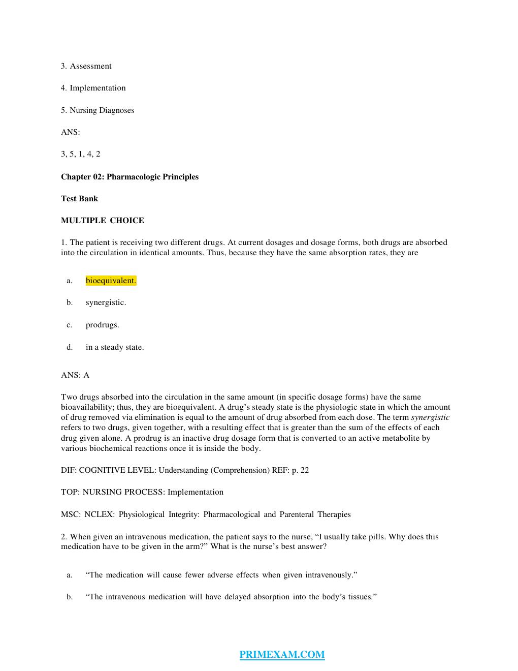 Preview page 6 of TEST BANK for Pharmacology and the Nursing Process 8th Edition by Linda Lane Lilley, Shelly Rainforth Collins, PharmD, J