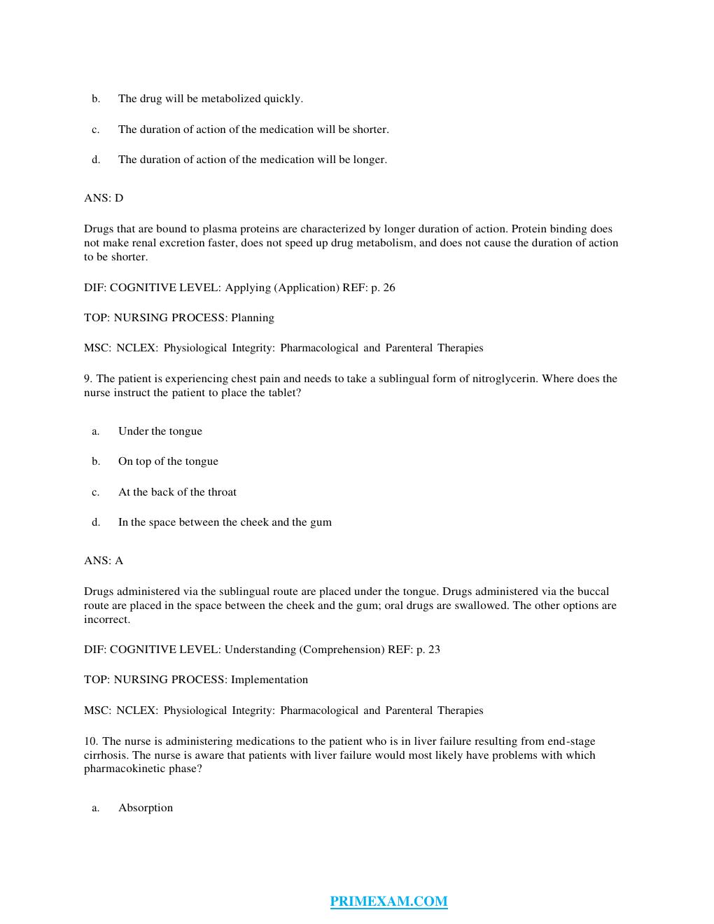 Preview page 10 of TEST BANK for Pharmacology and the Nursing Process 8th Edition by Linda Lane Lilley, Shelly Rainforth Collins, PharmD, J