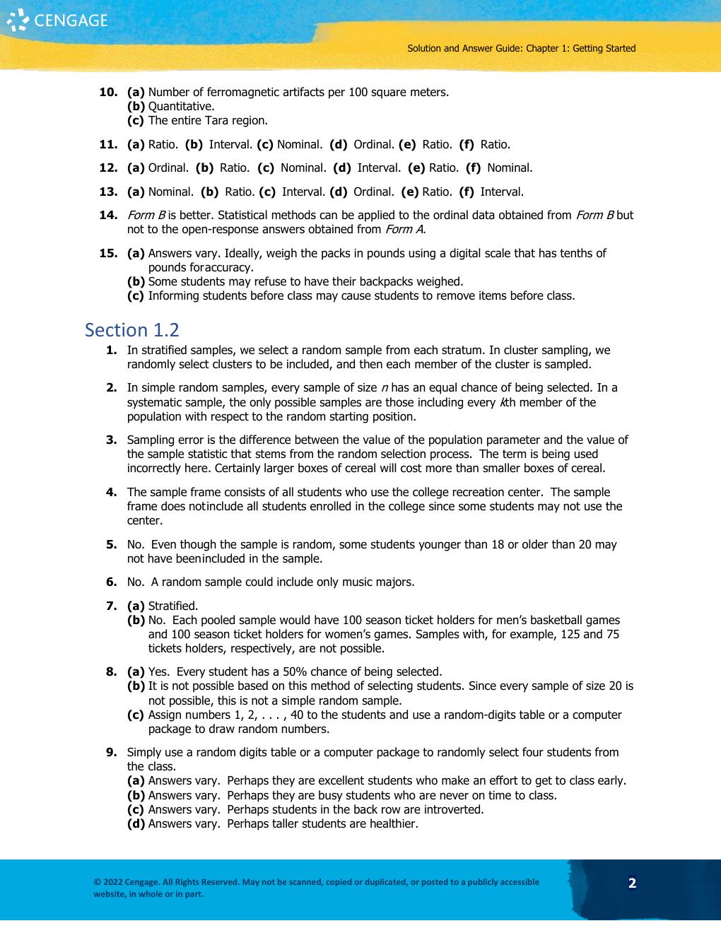 Preview page 2 of Solution Manual For Understandable Statistics 13th Edition by Charles Henry Brase, Corrinne Pellillo Brase Chapter 1-11
