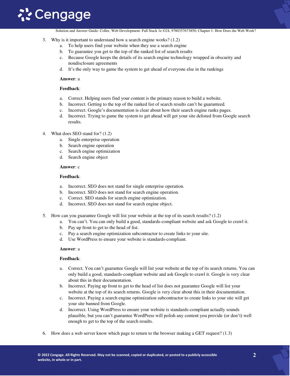 Preview page 2 of Solution Manual For Web Development Full Stack 1st Edition by F. Max Coller Chapter 1-12