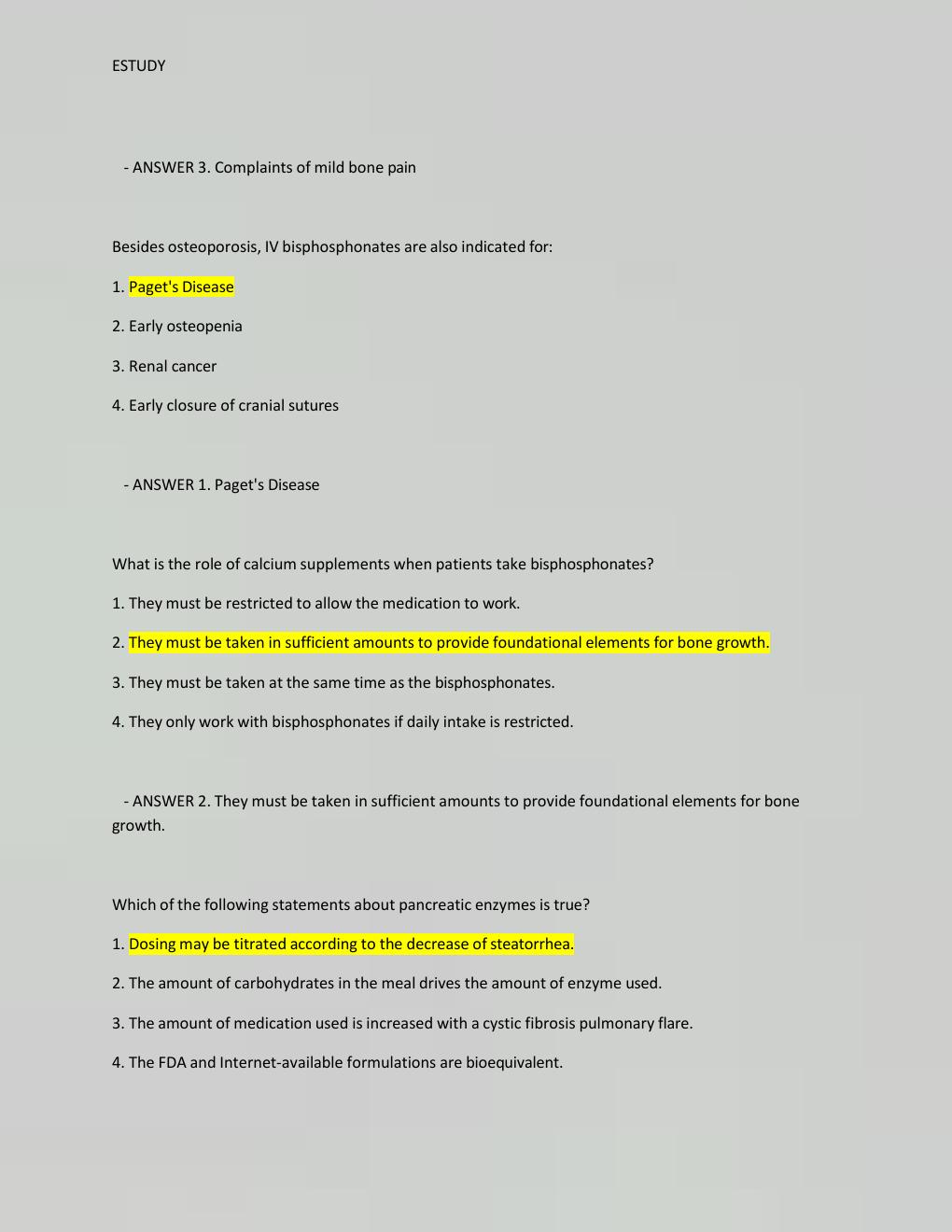 Preview page 8 of NR 508 Advanced Pharmacology FINAL Exams PREP Compilation |  With over  1000 Q&A