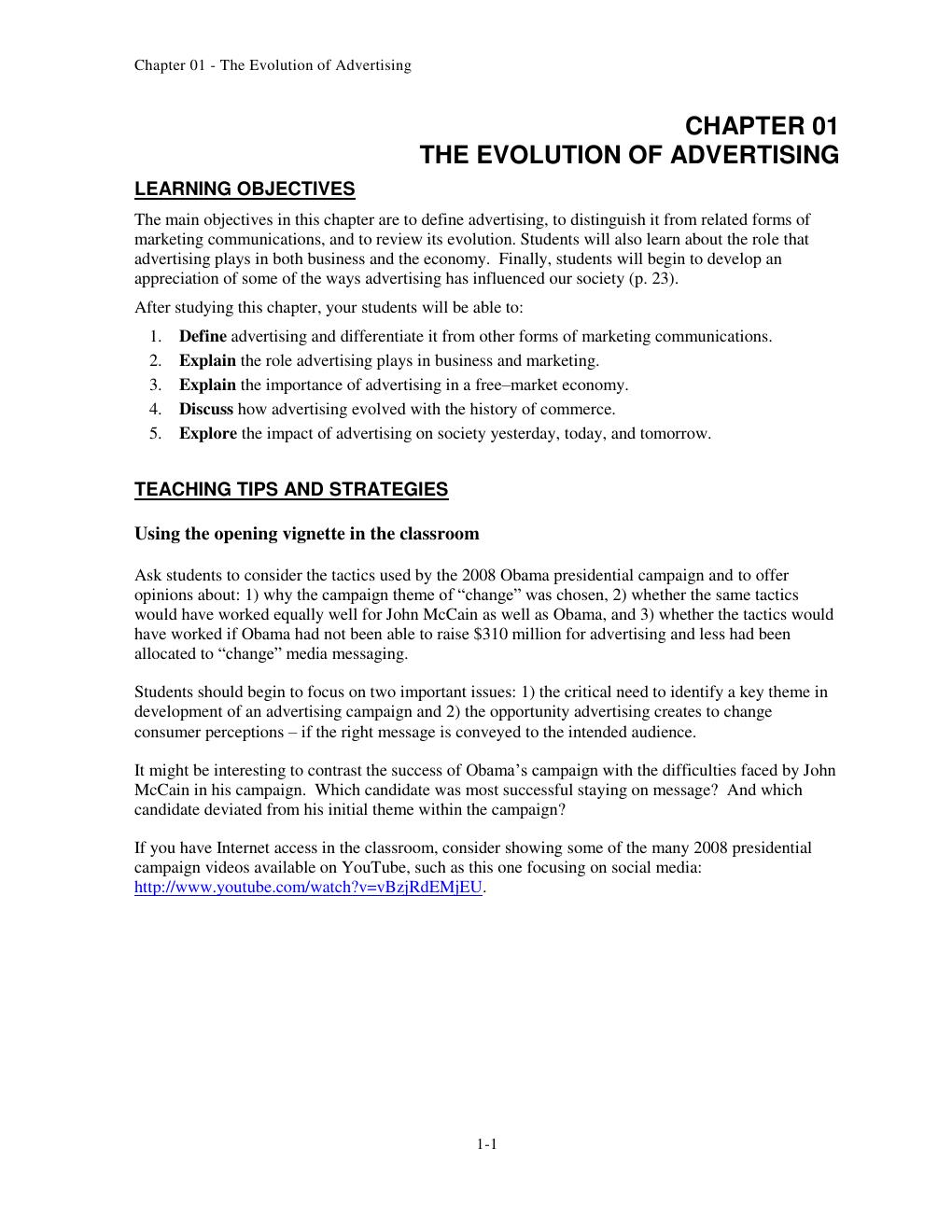 Preview page 2 of Solutions Manual For Advertising 1st Edition By William Arens David Michael