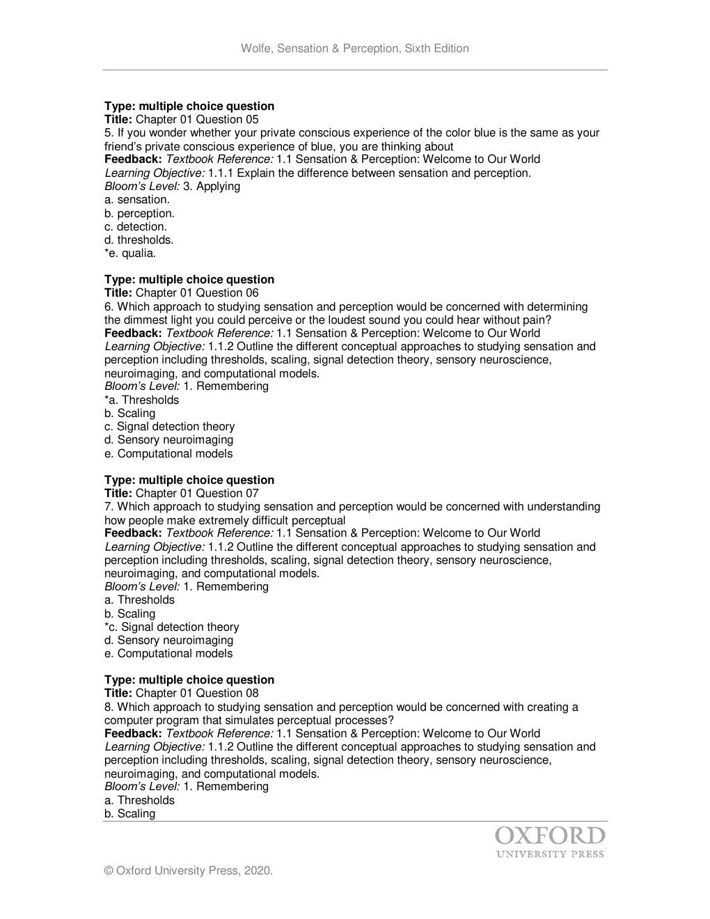 Preview page 3 of Test Bank for Sensation & Perception 6th Edition By Jeremy Wolfe