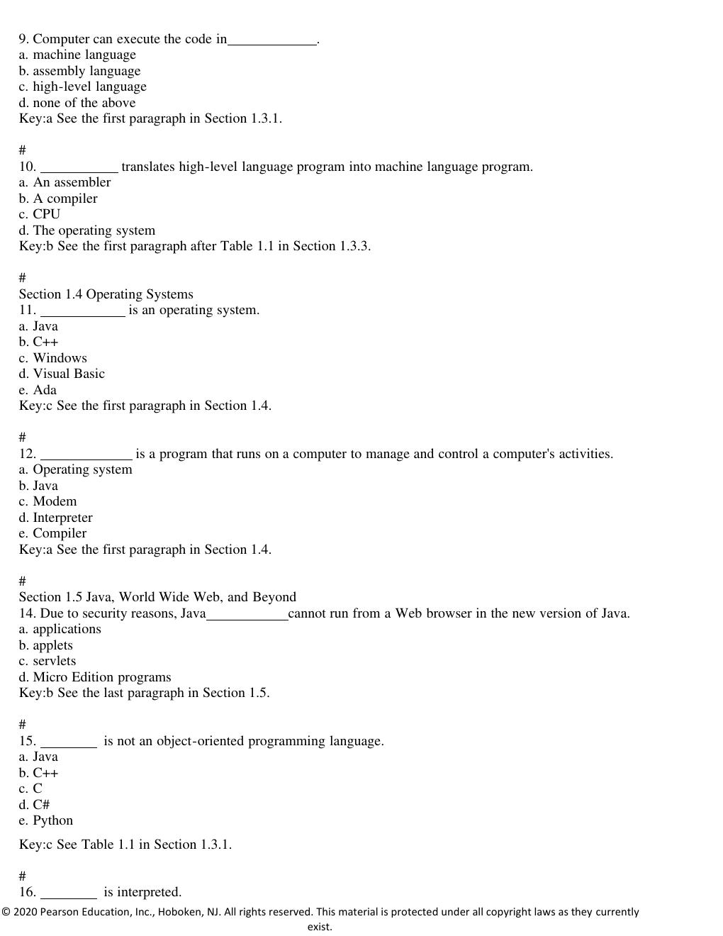 Preview page 4 of Test Bank for Introduction to Java Programming and Data Structures, 12th edition Y Daniel Liang