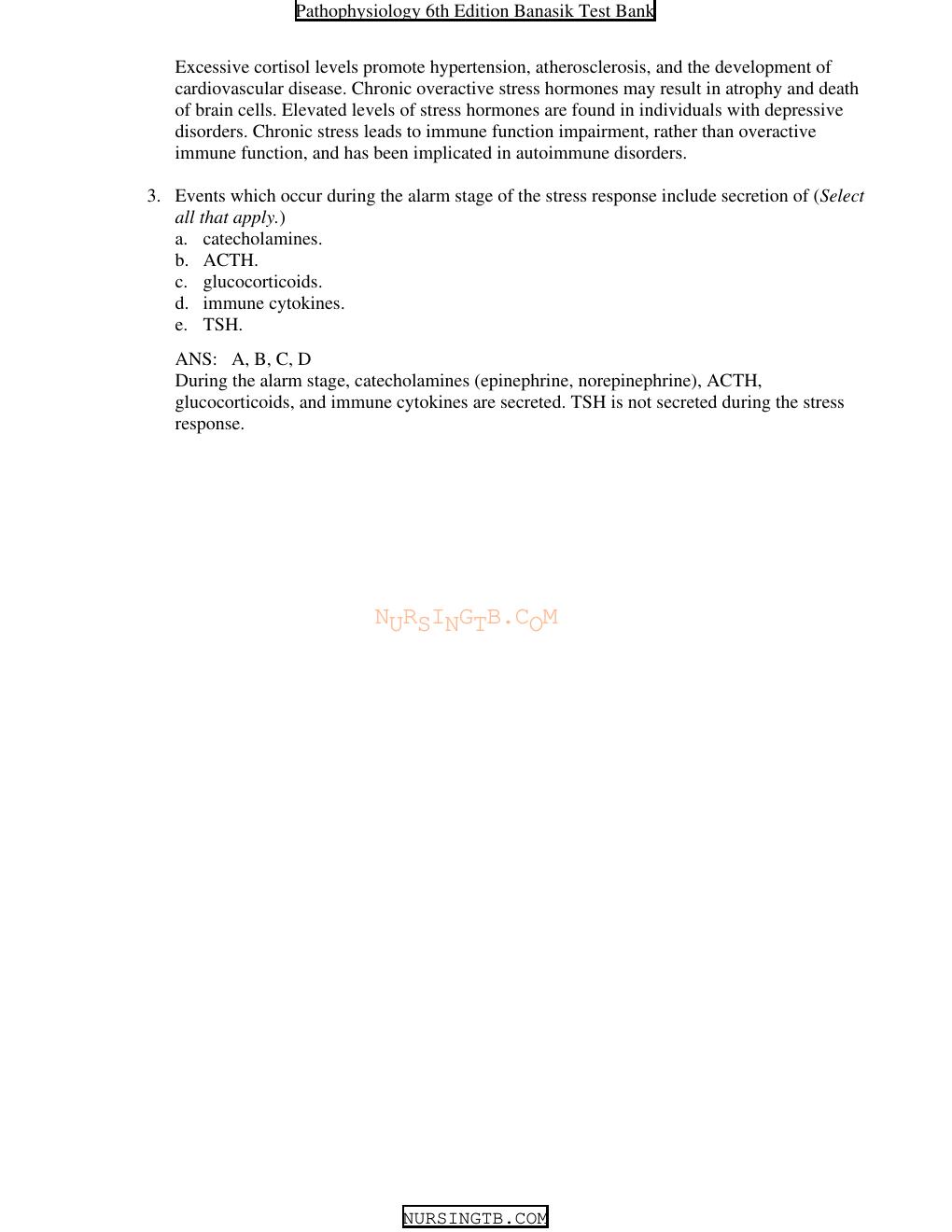 Preview page 9 of Test Bank for Pathophysiology 6th Edition by Jacquelyn Banasik