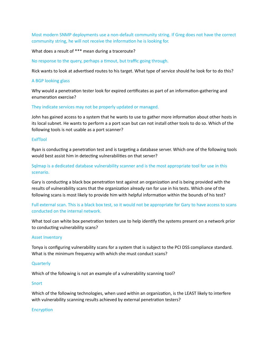Preview page 3 of PenTest+ questions and answers with 100 % correct answers