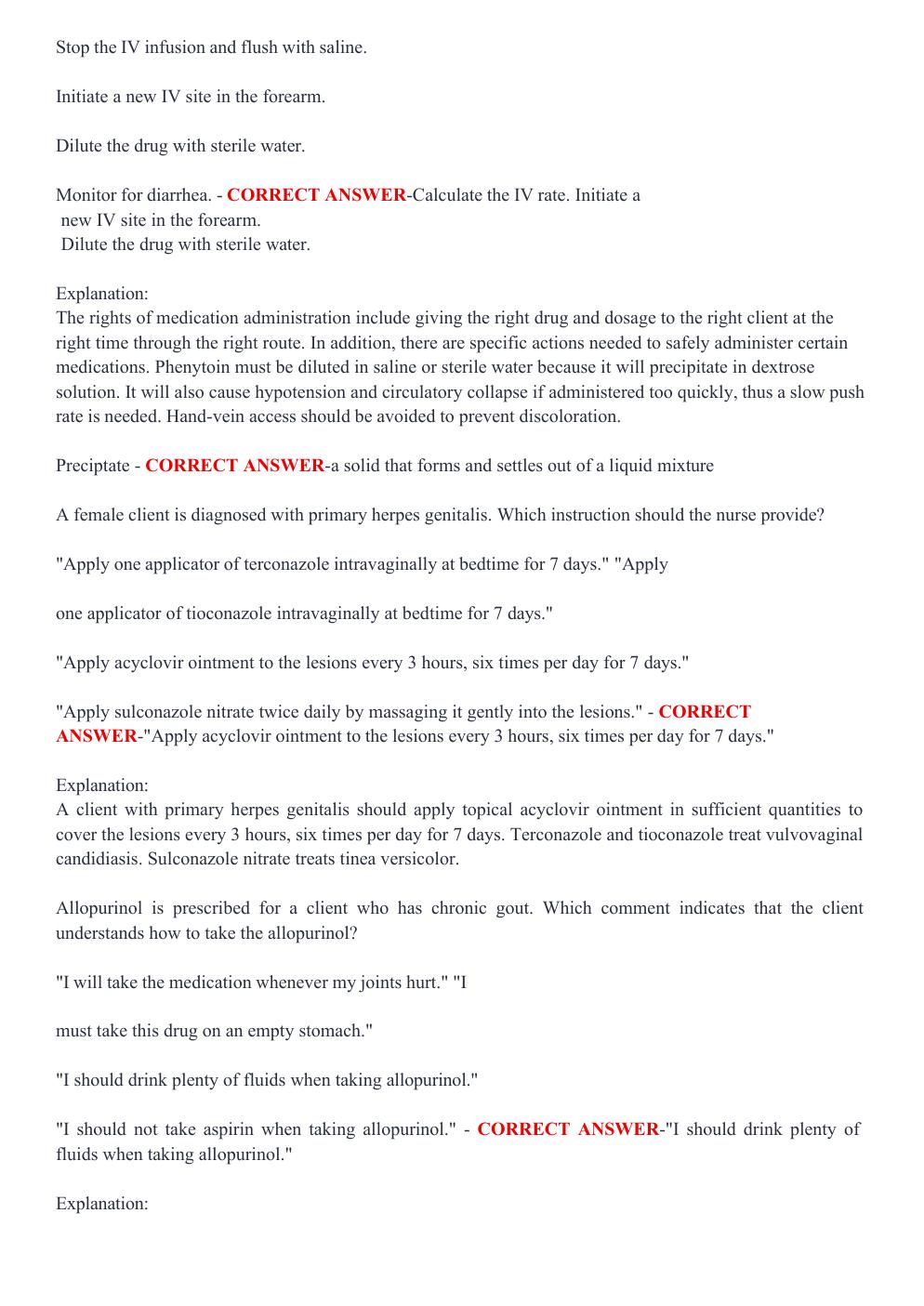 Preview page 3 of Passpoint 125 Q & A | The nurse instructs a client who is taking iron supplements that: iron supplements should be taken