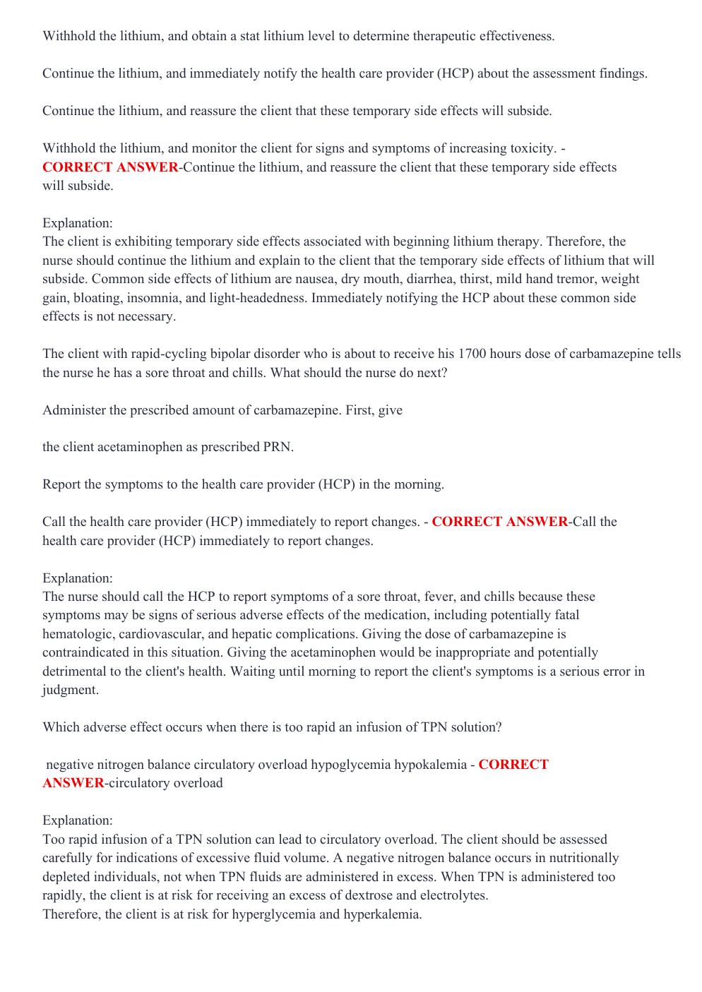 Preview page 5 of Passpoint 125 Q & A | The nurse instructs a client who is taking iron supplements that: iron supplements should be taken