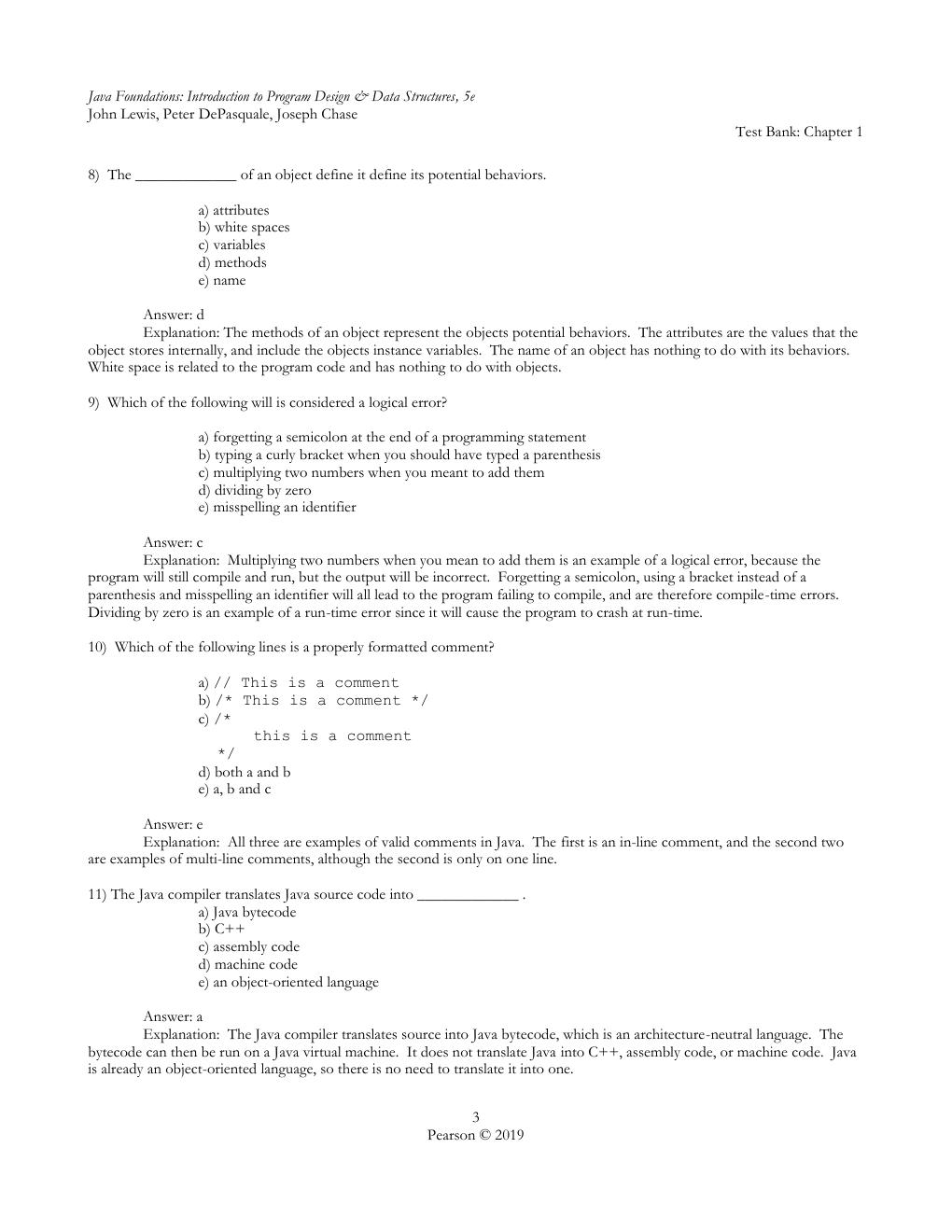 Preview page 4 of TEST BANK for Java Foundations Introduction to Program Design and Data Structures, 5th edition John Lewis
