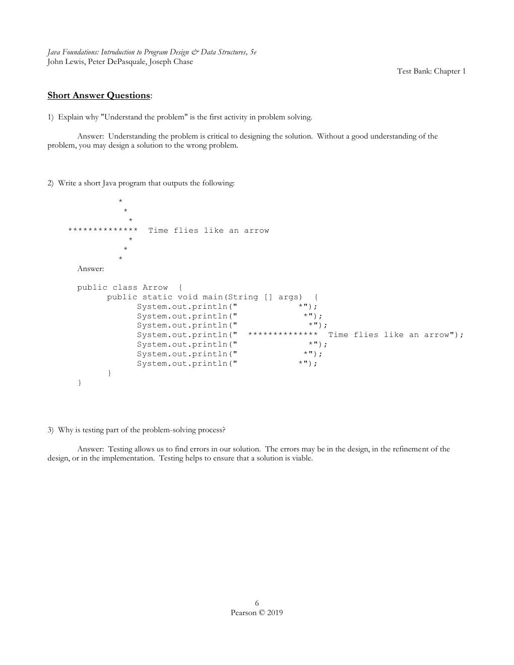 Preview page 7 of TEST BANK for Java Foundations Introduction to Program Design and Data Structures, 5th edition John Lewis