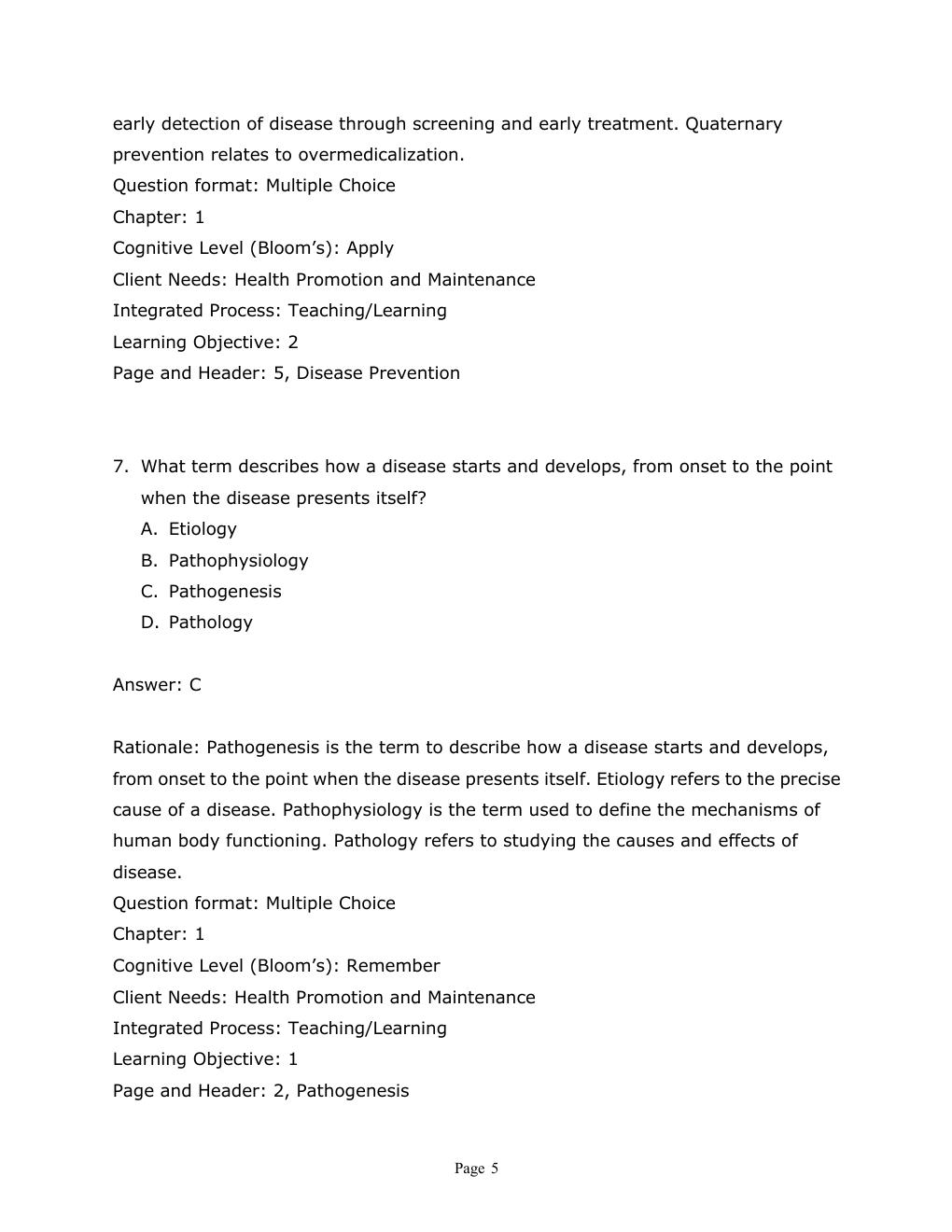 Preview page 6 of Test Bank For Applied Pathophysiology A Conceptual Approach 4th Edition By Nath Brown