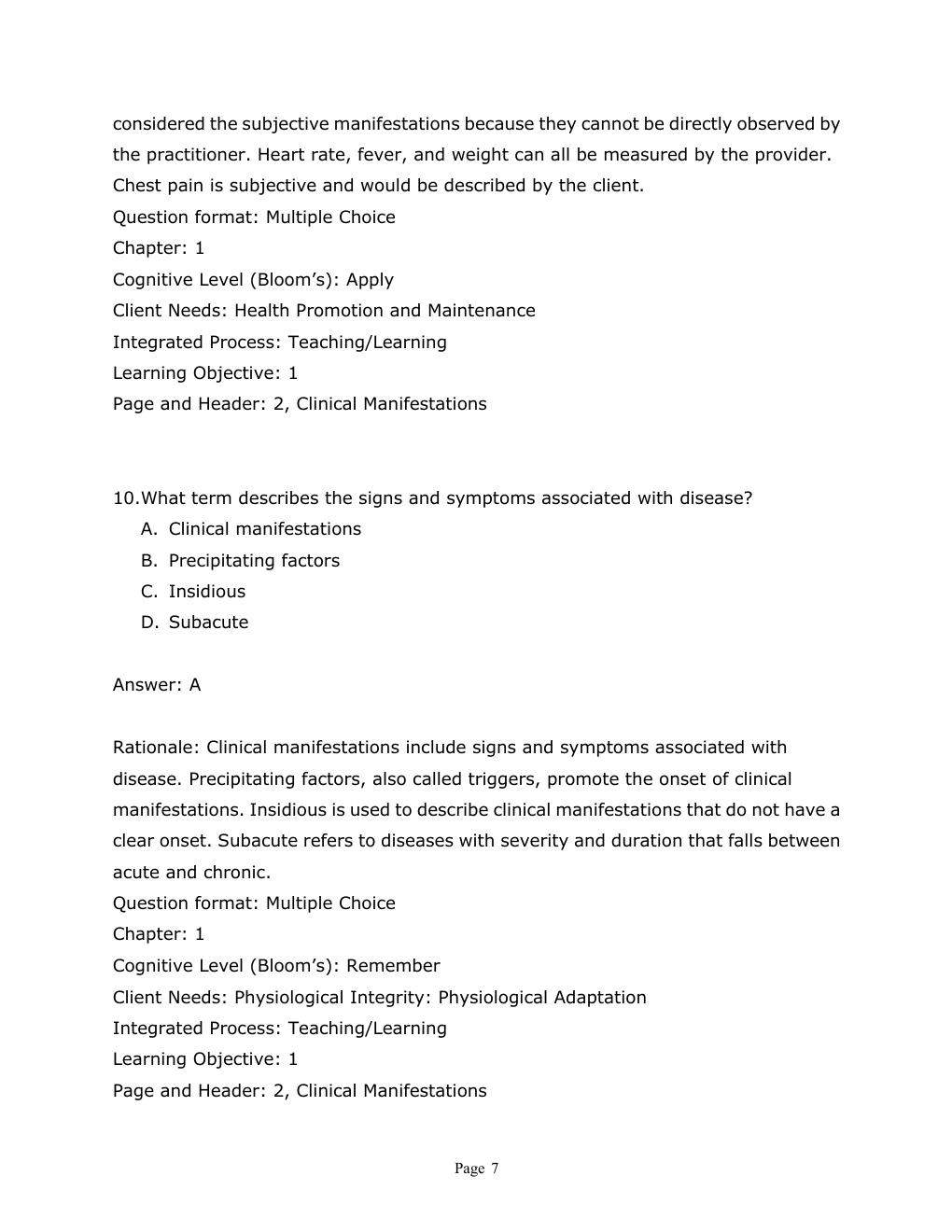 Preview page 8 of Test Bank For Applied Pathophysiology A Conceptual Approach 4th Edition By Nath Brown