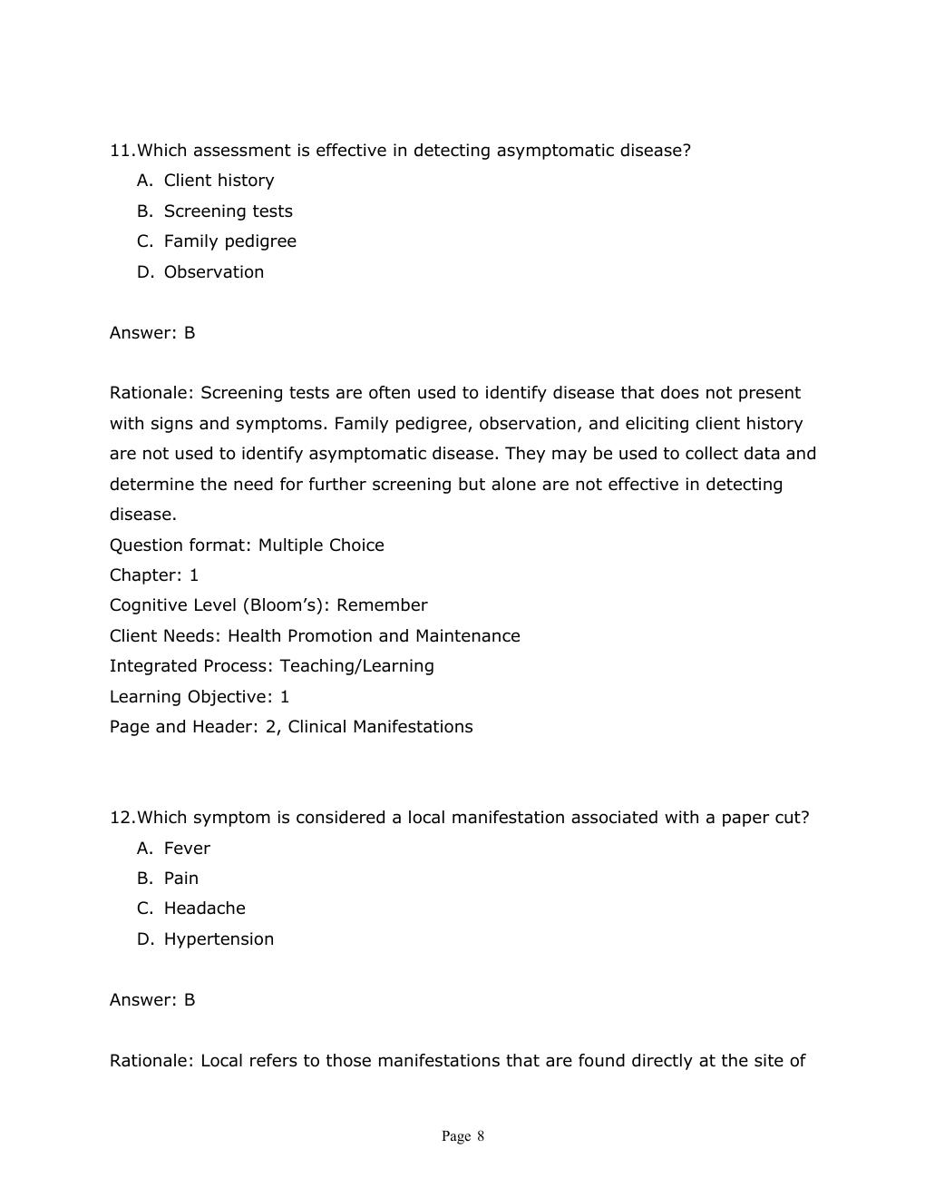Preview page 9 of Test Bank For Applied Pathophysiology A Conceptual Approach 4th Edition By Nath Brown