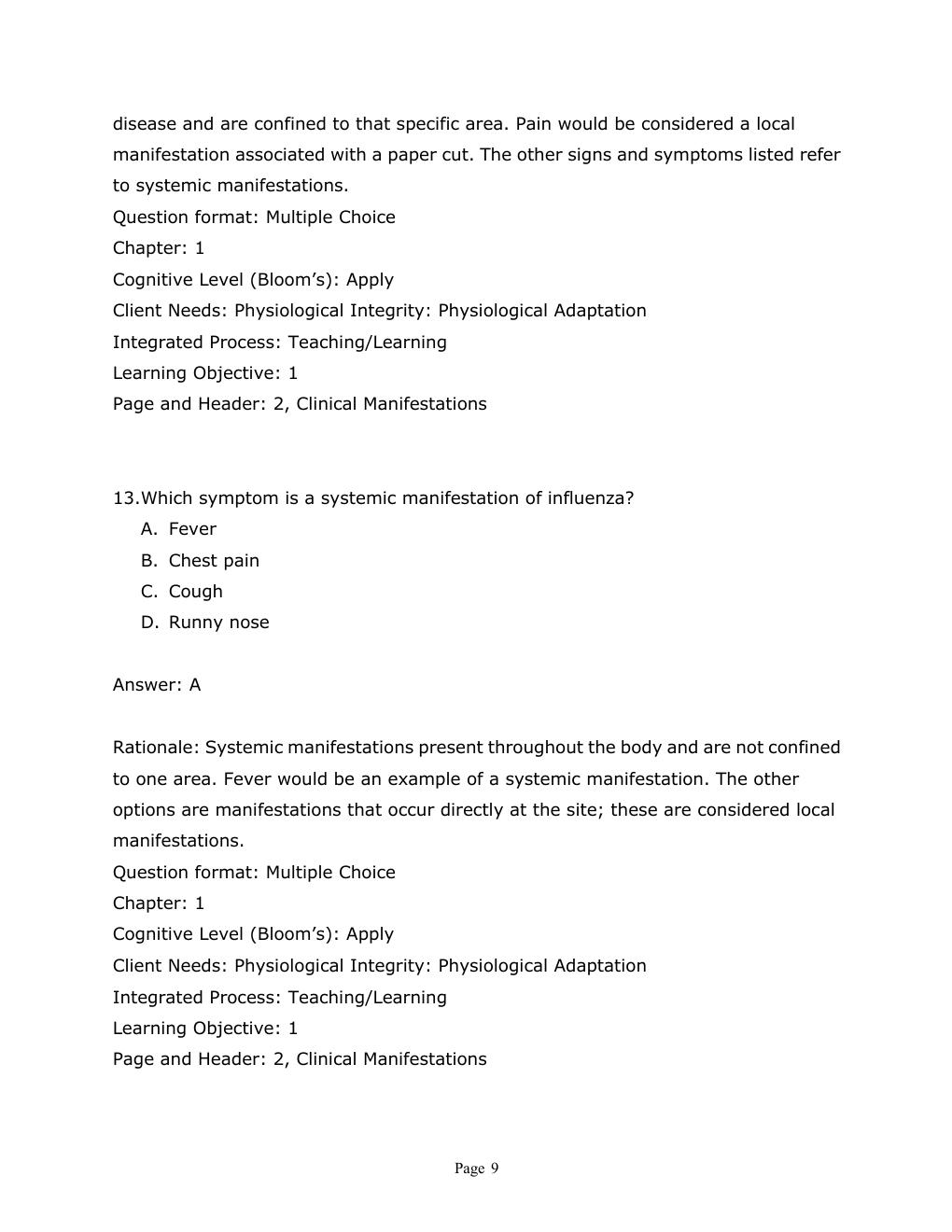Preview page 10 of Test Bank For Applied Pathophysiology A Conceptual Approach 4th Edition By Nath Brown