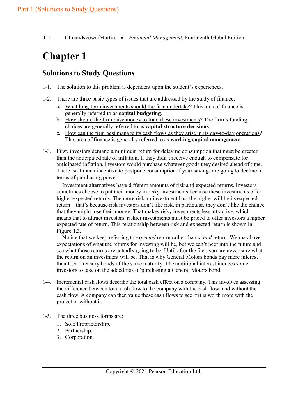Preview page 4 of Solutions Manual For Financial Management Principles and Applications 14th Editions (Global Edition) By Sheridan Titman,