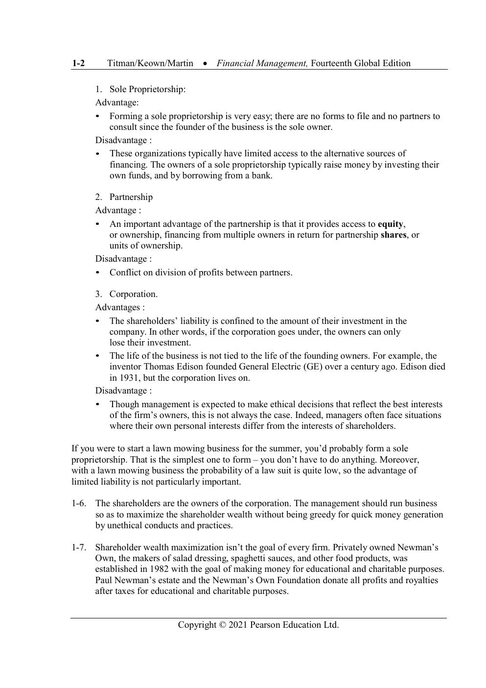 Preview page 5 of Solutions Manual For Financial Management Principles and Applications 14th Editions (Global Edition) By Sheridan Titman,