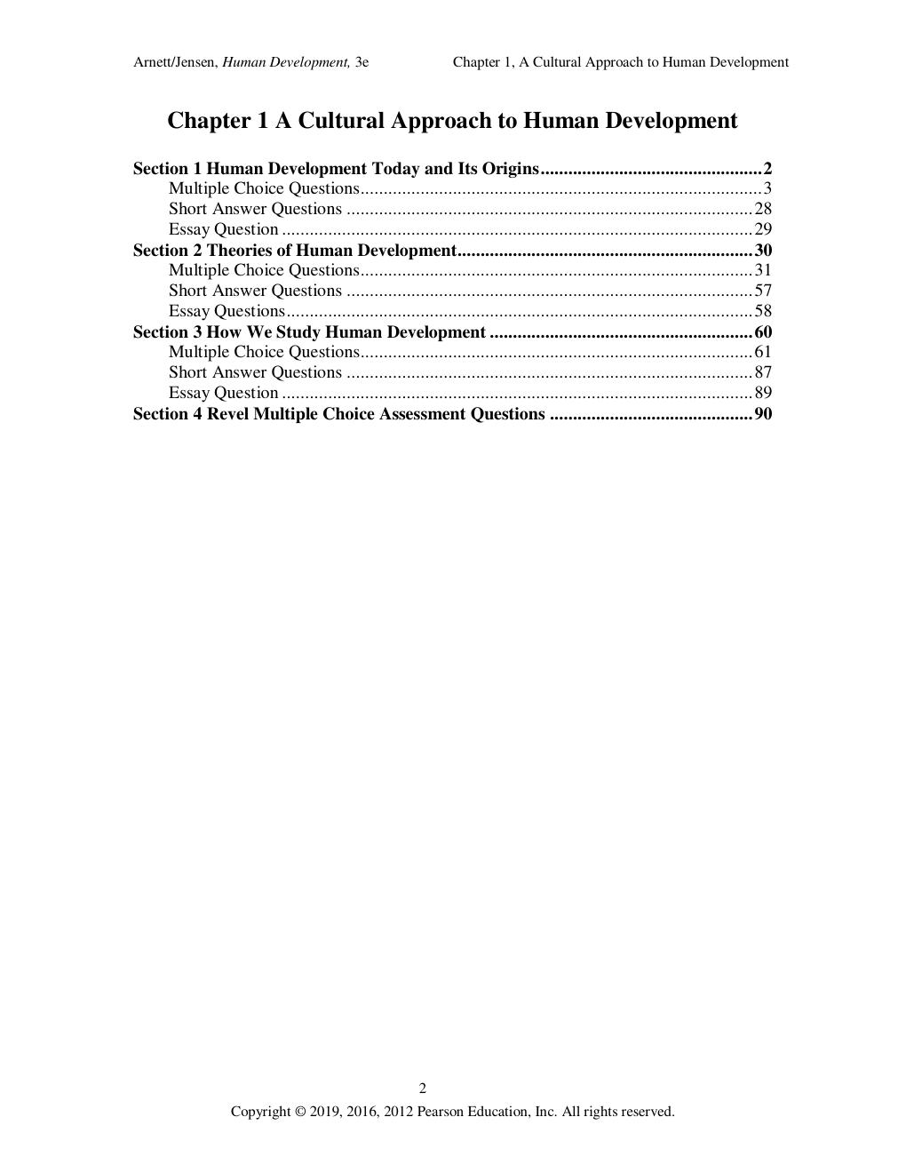 Preview page 2 of Human Development A Cultural Approach 3rd Edition by Jeffery Jensen TEST BANK & INSTRUCTOR'S MANUAL