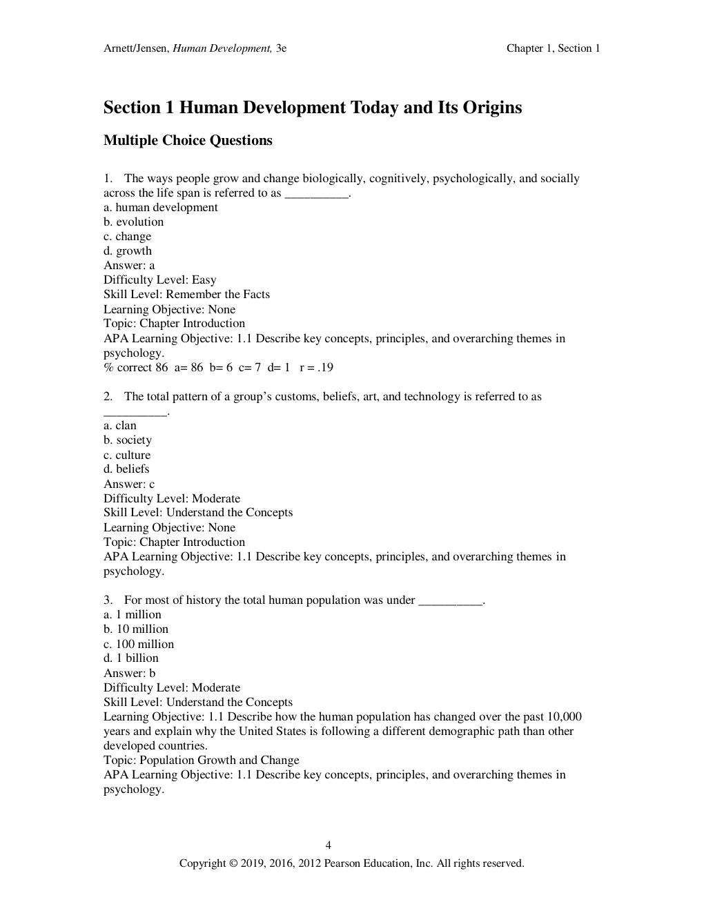 Preview page 4 of Human Development A Cultural Approach 3rd Edition by Jeffery Jensen TEST BANK & INSTRUCTOR'S MANUAL