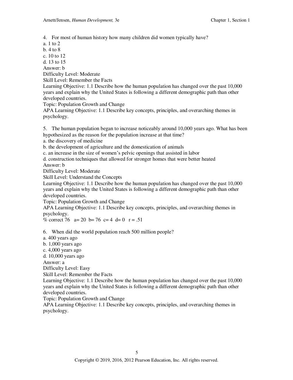 Preview page 5 of Human Development A Cultural Approach 3rd Edition by Jeffery Jensen TEST BANK & INSTRUCTOR'S MANUAL