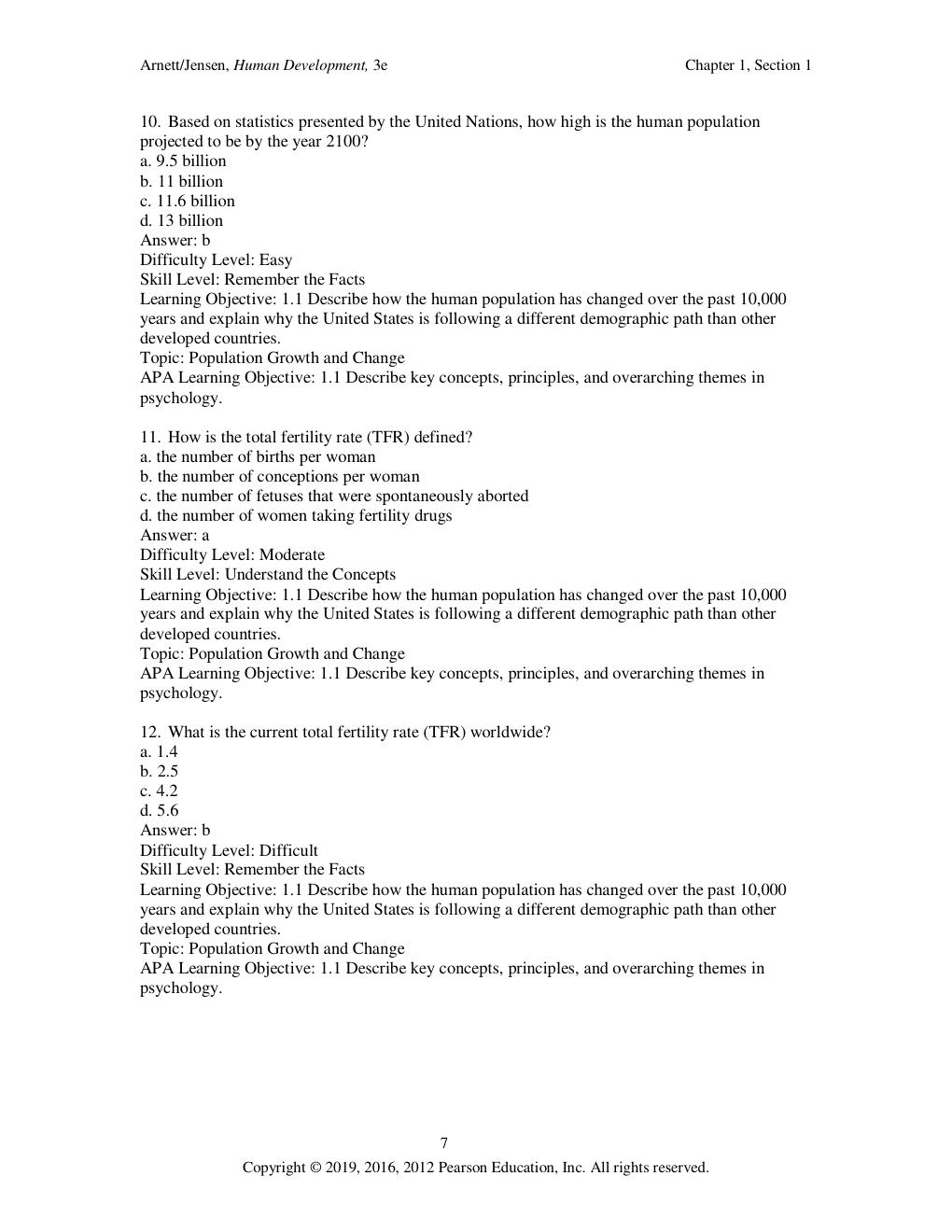 Preview page 7 of Human Development A Cultural Approach 3rd Edition by Jeffery Jensen TEST BANK & INSTRUCTOR'S MANUAL