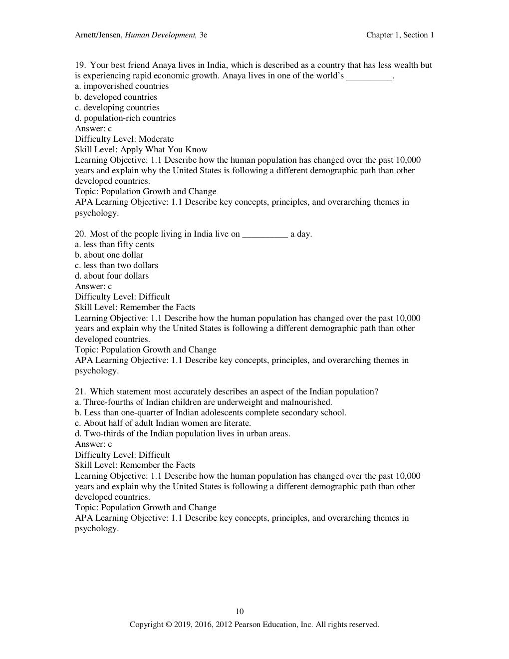 Preview page 10 of Human Development A Cultural Approach 3rd Edition by Jeffery Jensen TEST BANK & INSTRUCTOR'S MANUAL