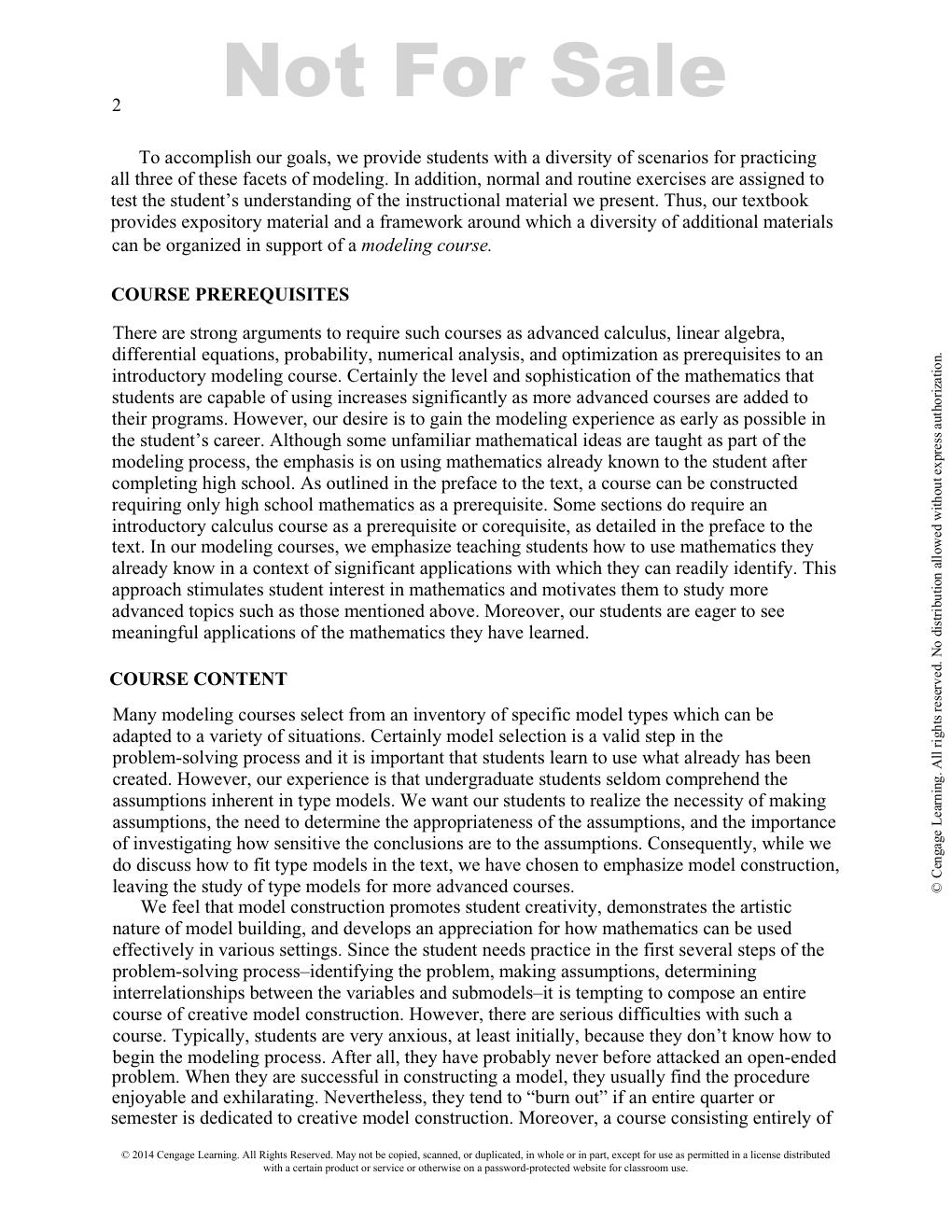 Preview page 6 of Solutions Manual for A First Course in Mathematical Modeling 5th Edition By Frank Giordano, William Fox, Steven Horton (