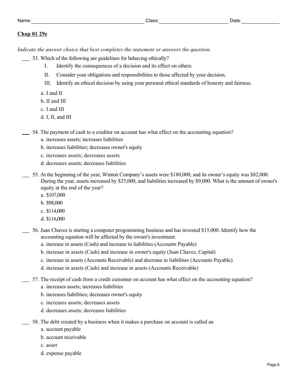 Preview page 6 of Test Bank for Accounting, 29th Edition by Carl Warren