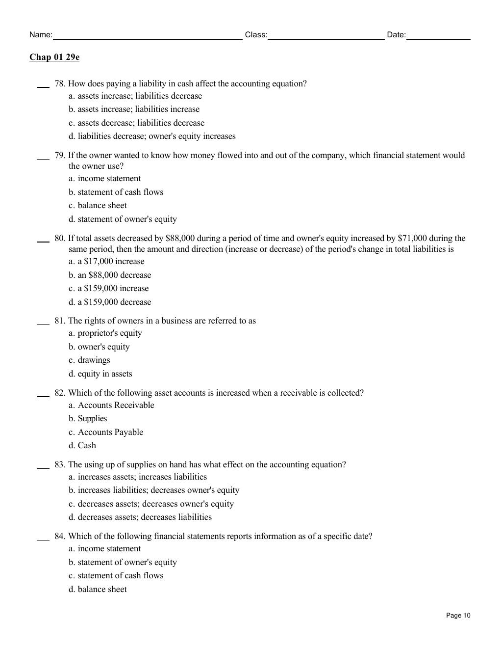 Preview page 10 of Test Bank for Accounting, 29th Edition by Carl Warren