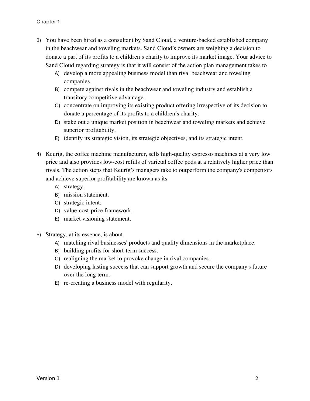 Preview page 4 of Test Bank for Crafting & Executing Strategy The Quest for Competitive Advantage Concepts and Cases 2024 Edition By Arthu