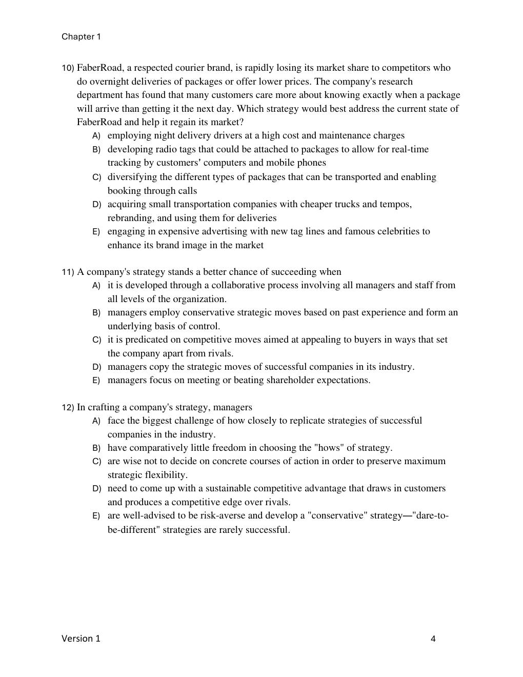 Preview page 6 of Test Bank for Crafting & Executing Strategy The Quest for Competitive Advantage Concepts and Cases 2024 Edition By Arthu
