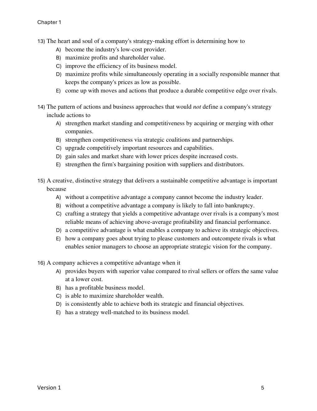 Preview page 7 of Test Bank for Crafting & Executing Strategy The Quest for Competitive Advantage Concepts and Cases 2024 Edition By Arthu