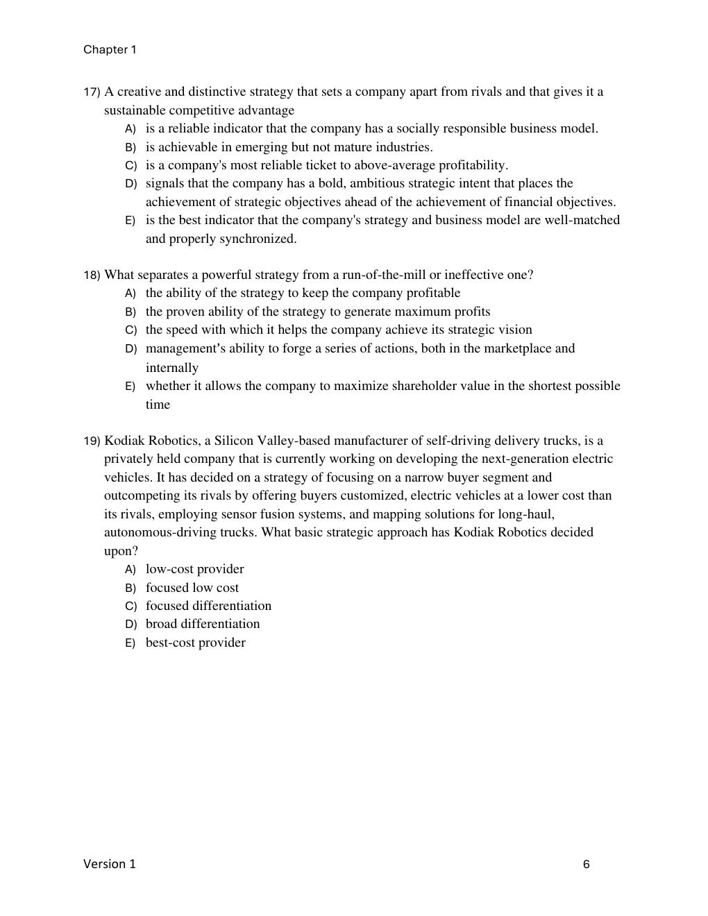 Preview page 8 of Test Bank for Crafting & Executing Strategy The Quest for Competitive Advantage Concepts and Cases 2024 Edition By Arthu