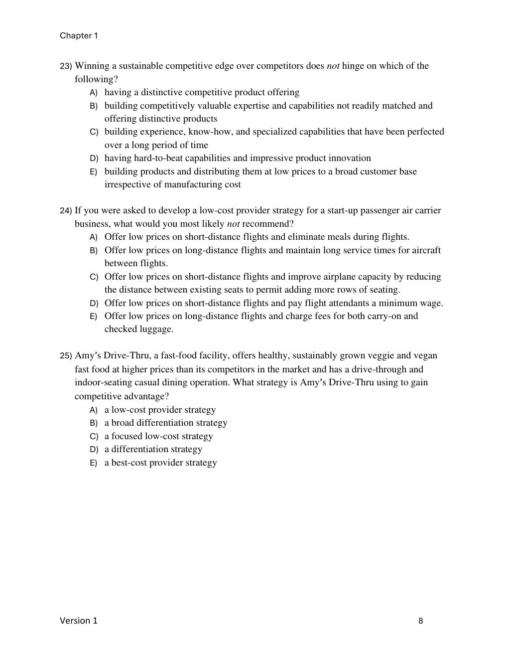Preview page 10 of Test Bank for Crafting & Executing Strategy The Quest for Competitive Advantage Concepts and Cases 2024 Edition By Arthu