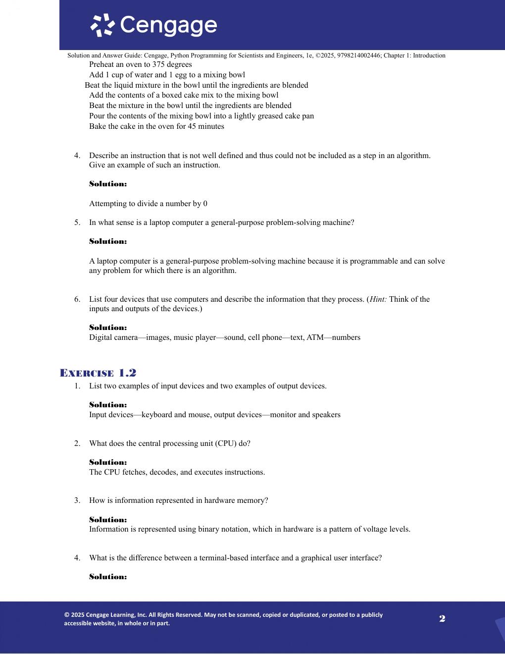 Preview page 3 of Solutions Manual for Python Programming for Engineers and Scientists 1st Editon By Cengage (All Chapters, 100% Original