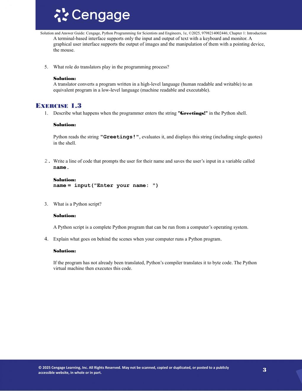 Preview page 4 of Solutions Manual for Python Programming for Engineers and Scientists 1st Editon By Cengage (All Chapters, 100% Original
