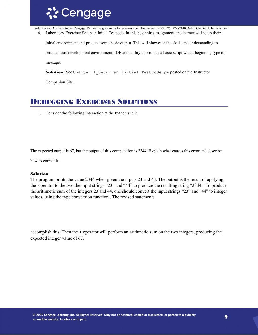 Preview page 10 of Solutions Manual for Python Programming for Engineers and Scientists 1st Editon By Cengage (All Chapters, 100% Original