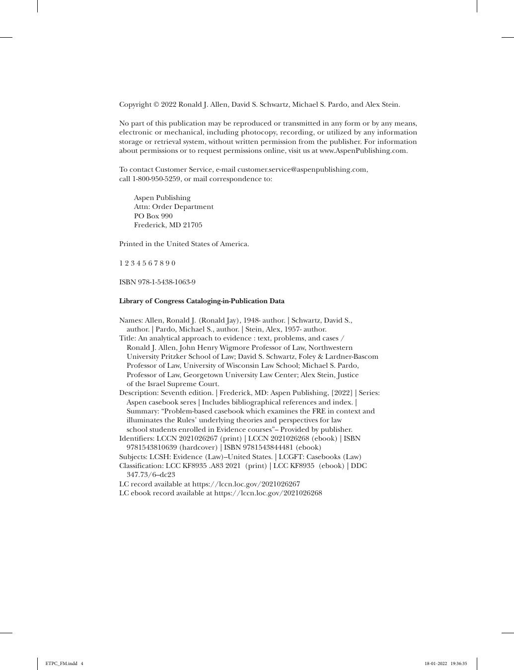 Preview page 5 of Analytical Approach To Evidence Text, Problems and Cases 7th Edition By Ronald Allen, David Schwartz, Michael Pardo, Ale